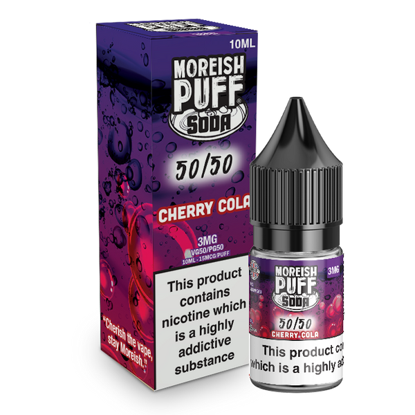 Moreish Puff Soda 50/50: Cherry Cola Soda 10ml E-Liquid