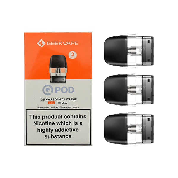 Geek Vape Q Series Replacement Pods 3 Pack 0.6ohm (18-25w)