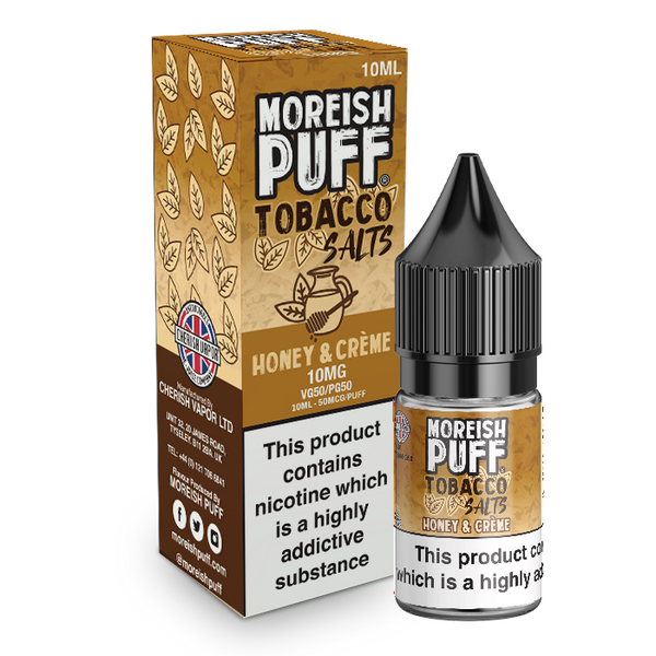 Honey and Cream Tobacco Nic Salt by Moreish Puff 10ml 10mg