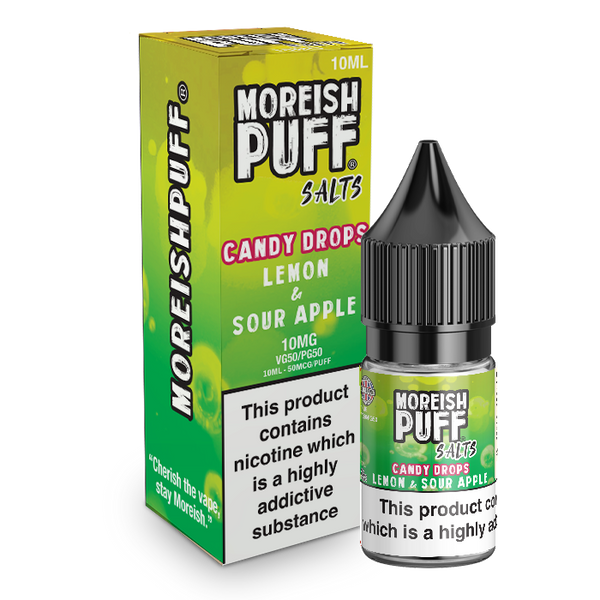 Moreish Puff Lemon & Sour Apple Candy Drops Nic Salt 10ml