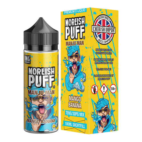 Moreish Puff Manju Man Mango Banana 100ml Shortfill E-Liquid