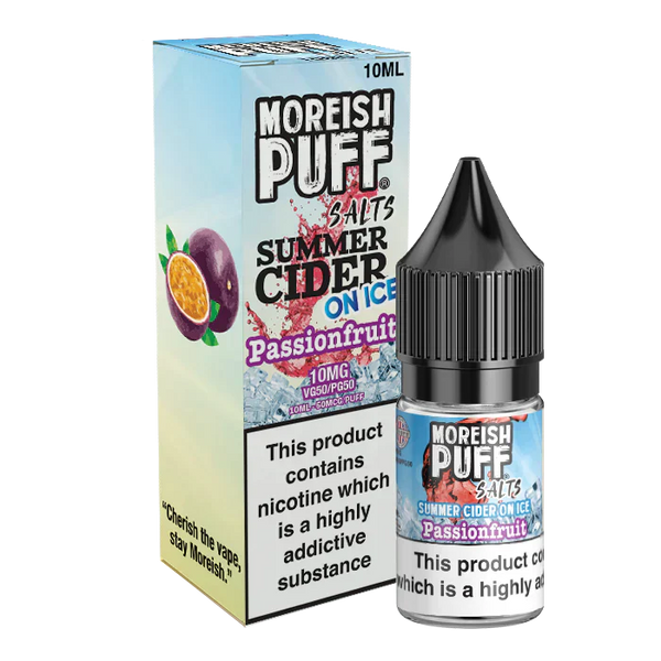 Moreish Puff Passionfruit Summer Cider on Ice 10ml Nic Salt