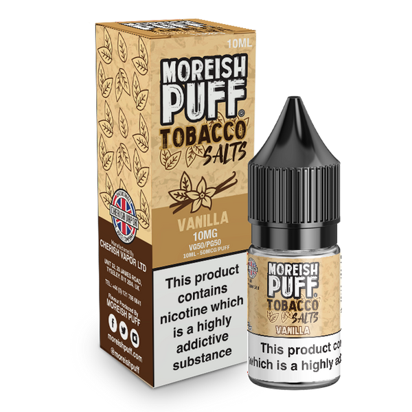 Vanilla Tobacco Nic Salt by Moreish Puff 10ml 10mg