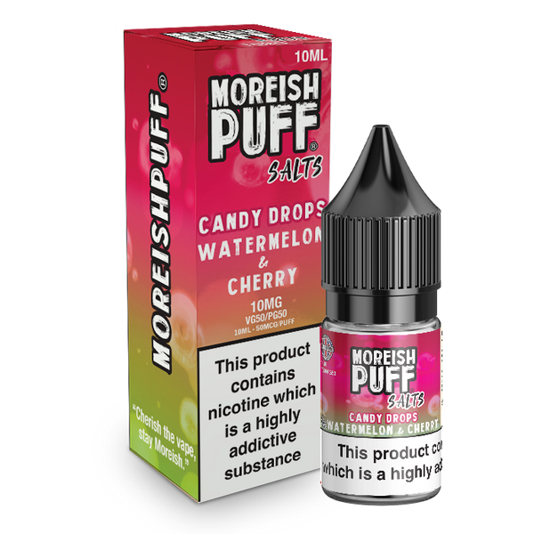 Moreish Puff Watermelon & Cherry Candy Drops Nic Salt 10ml