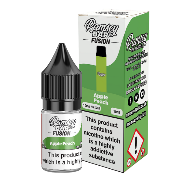 Ramsey Bar Fusion Apple Peach 10ml Nic Salt 10mg