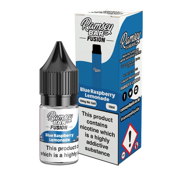Ramsey Bar Fusion Blue Raspberry Lemonade 10ml Nic Salt 10mg