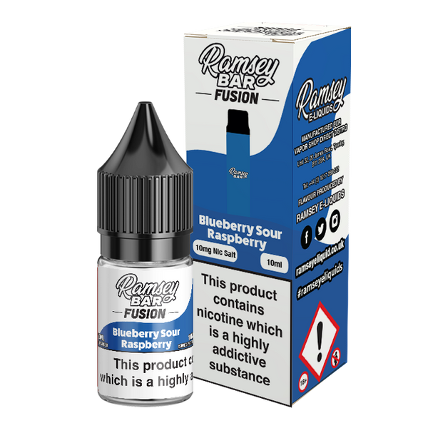 Ramsey Bar Fusion Blueberry Sour Raspberry 10ml Nic Salt 10mg
