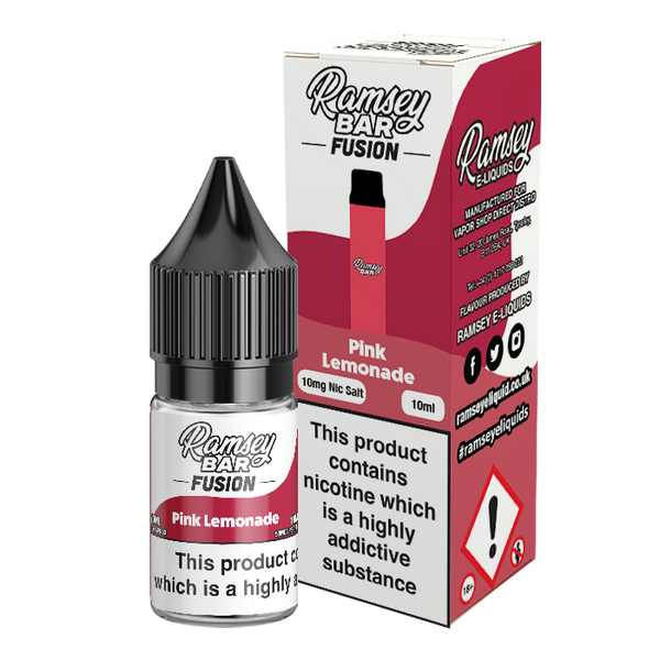 Ramsey Bar Fusion Pink Lemonade 10ml Nic Salt 10mg