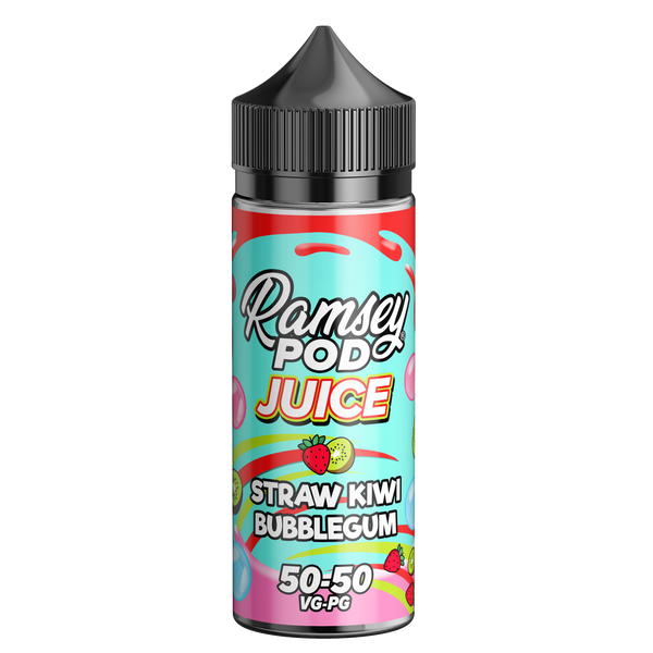 Ramsey Pod Juice Straw Kiwi Bubblegum 0mg 100ml Short Fill E-Liquid - Price Marked