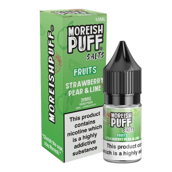 Moreish Puff Fruits Strawberry, Pear & Lime 10ml Nic Salt