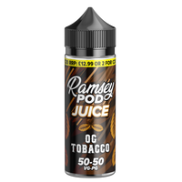Ramsey Pod Juice OG Tobacco 0mg 100ml Short Fill E-Liquid - Non Price Marked